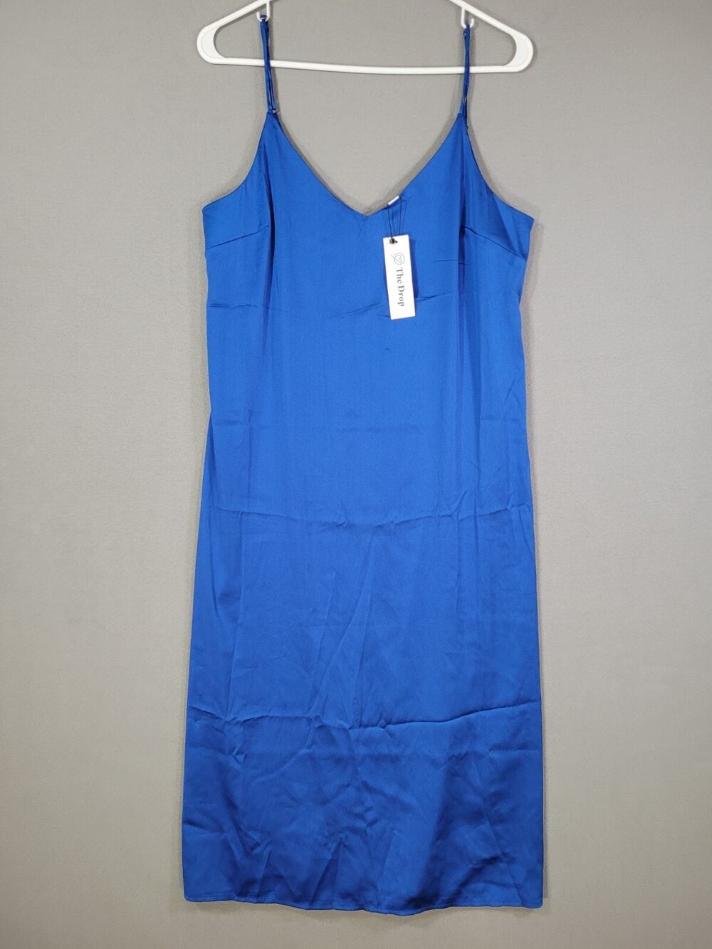 The Drop Women's Ana Silky V-Neck Midi Slip Dress Medium